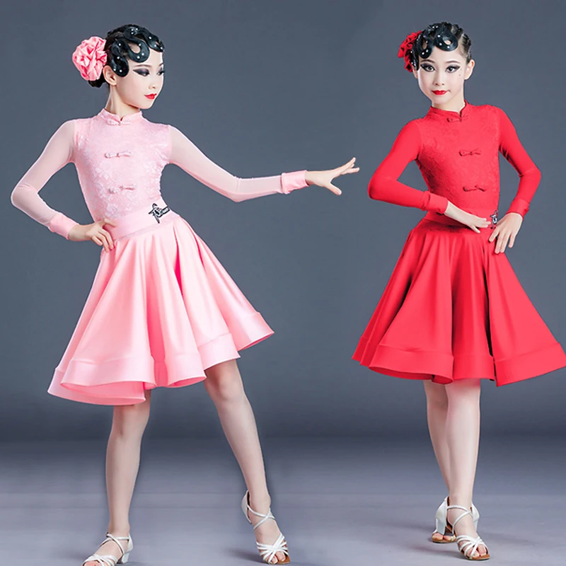 

Girls Latin Dance Dress Long Sleeve Practice Competition Clothing Samba Tango Chacha Latin Dance Performance Clothes DN7031