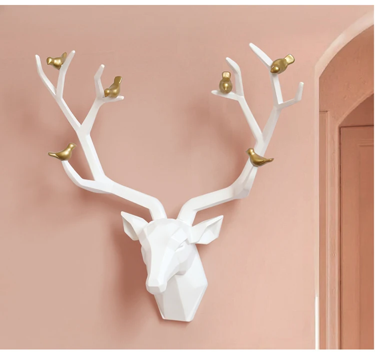 Статуя большого оленя, скульптура, домашний декор, аксессуары для свадебной вечеринки, настенное украшение, 3D статуя головы лося, статуи для дома, комнаты, сада, украшения