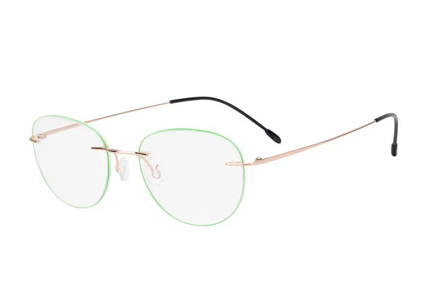 

Pure Titanium Frameless Unisex Retro Progressive Multi-focal Lens Optical Eyewear HIgh Quality See Near Far Reading Glasses
