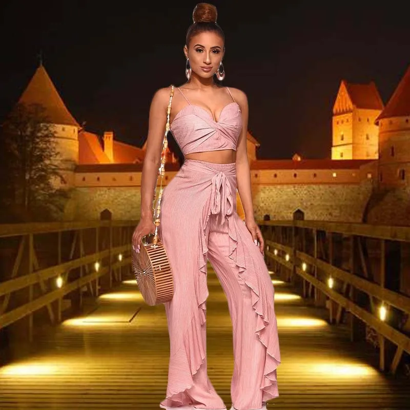 

Spring new women's plus size fashion casual sports suit women's wide-leg pants two-piece suit