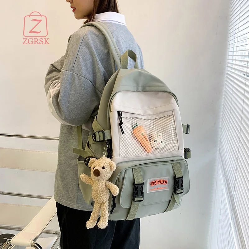 

Female Bag Backpack for Girls Travel Cute Backpack Capacity Autumn School Bags for Teenage Girls Preppy Style Pattern Backpack