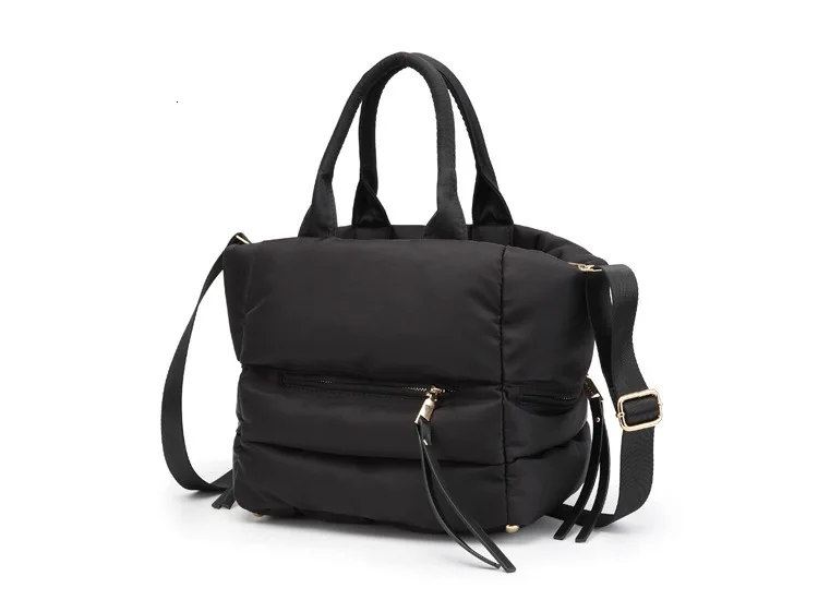 Winter Space Bale Handbags Woman Cotton Totes Bag Down Feather Padded Ladies Feather Soft Women Shoulder Bag Bolsos Mujer
