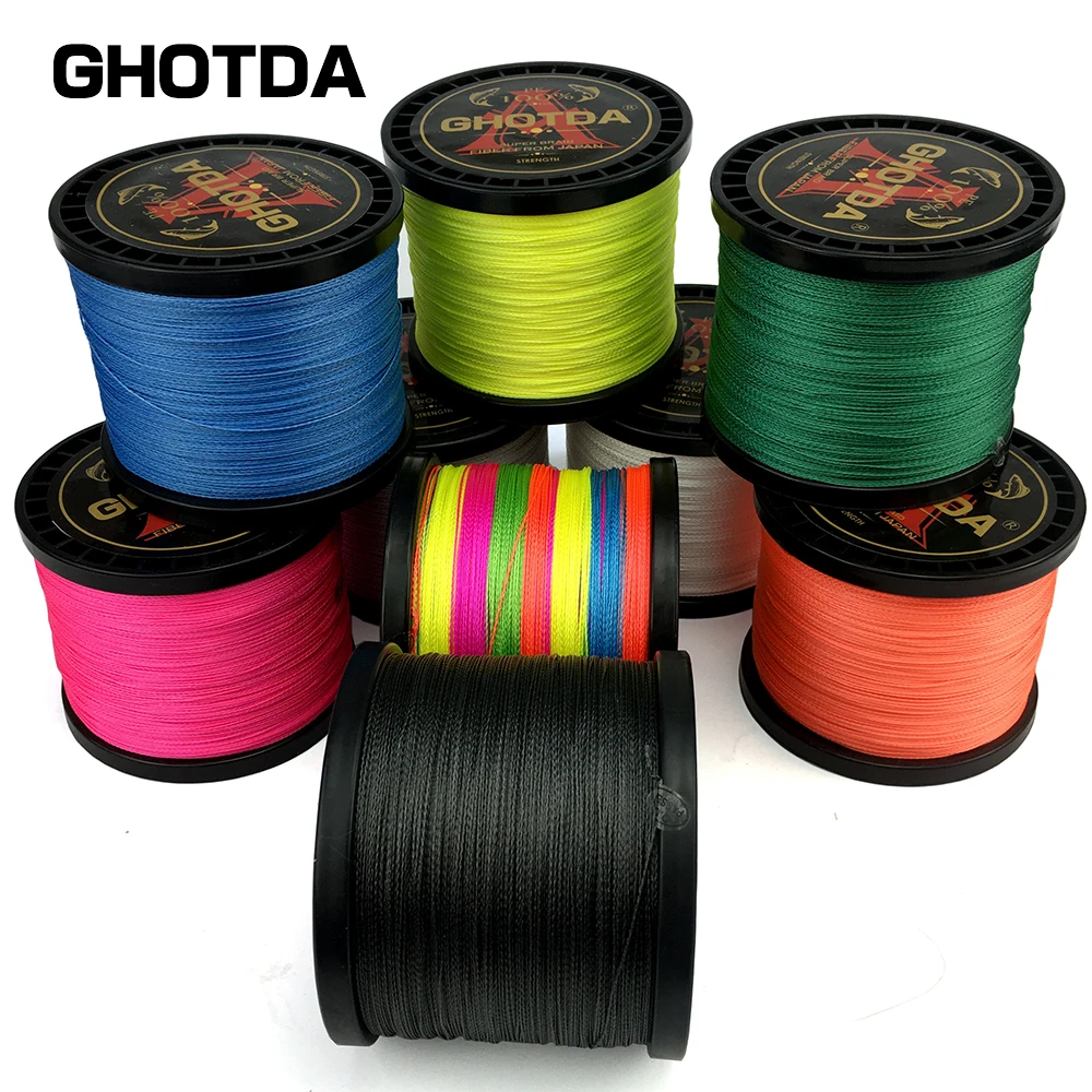 

GHOTDA 1000M 500M 8/4Strand Durable Multifilament PE Braided Floating Fishing Line