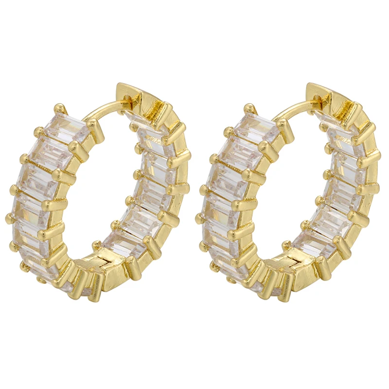 

ZHUKOU 2020 trend gold/silver color small hoop earrings for women CZ crystal fashion earring for women party Jewelry model:VE327