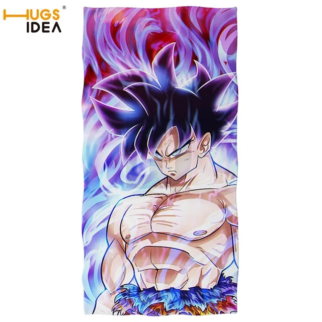 HMF707 HUGSIDEA Cool Goku Dragon Ball Z одеяло мягкая ванна/пляжное полотенце Аниме Драконий жемчуг зет Harajuku ткань с принтом ручной полотенце утолщенное дорожное полотенце - Цвет: HMF707