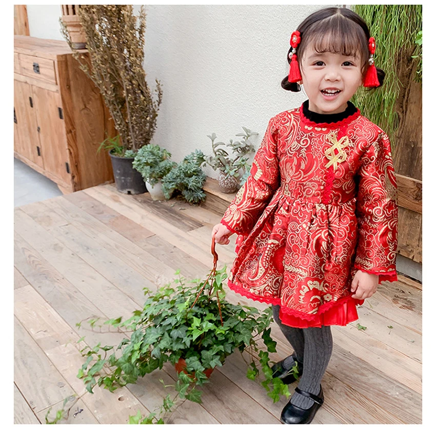 Танцевальный костюм для девочек детские Китайские Этнические праздничные