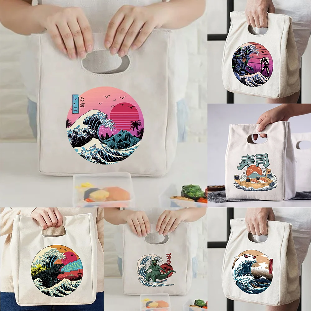 

Экологичная сумка для пищевых продуктов, Термосумка для ланча, прочная офисная сумка для охлаждения, для школы, для детей, с теплоизоляцией для повседневного пикника