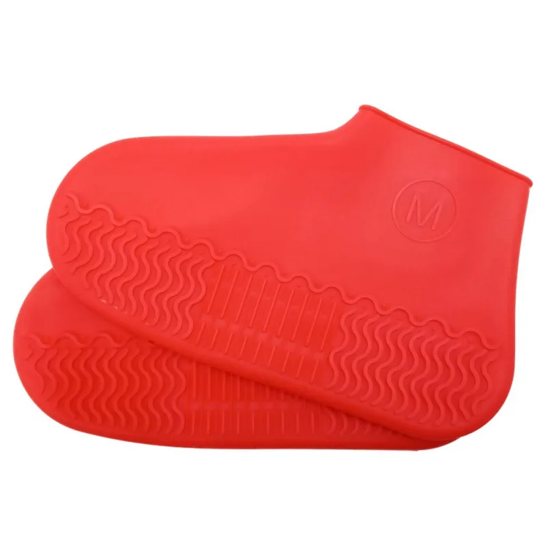 Red S/M/L Многоразовые силиконовые бахилы Водонепроницаемые дождевые Бахилы для походов на открытом воздухе Нескользящие резиновые дождевые сапоги 1 пара - Цвет: Red