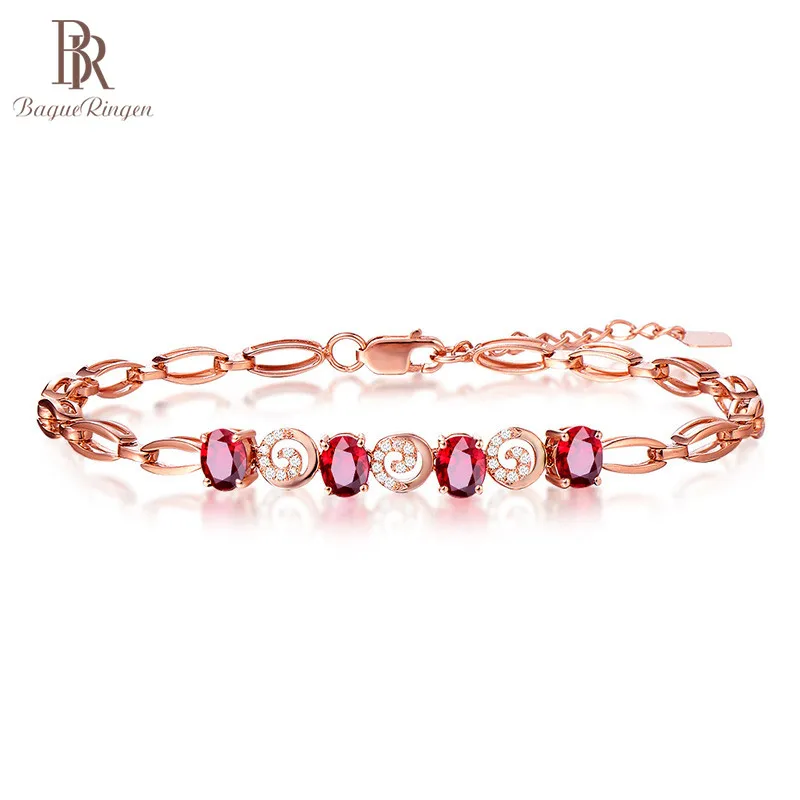 Bague Ringen, роскошный браслет с драгоценным камнем для женщин, серебро 925, ювелирное изделие, голубь, красный рубин, розовое золото, вечерние, для банкета