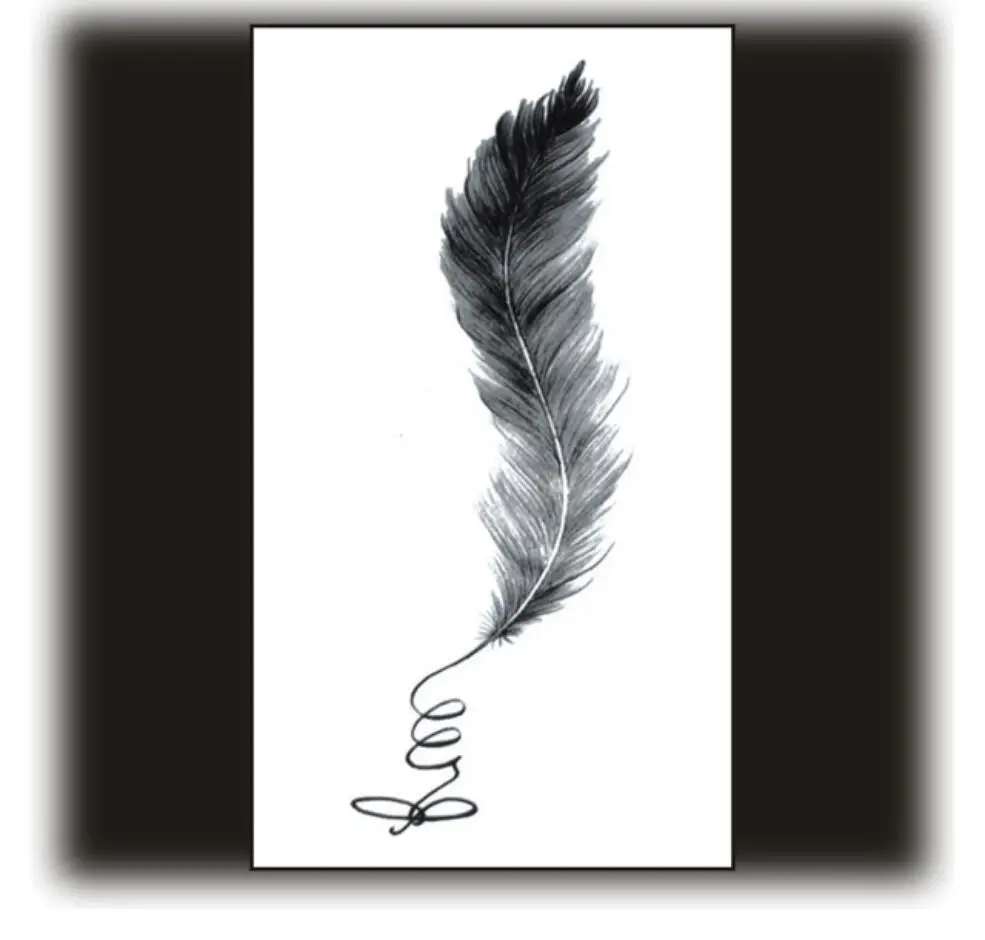 1 шт. водостойкая временная татуировка-наклейка черное перо татуировка детское