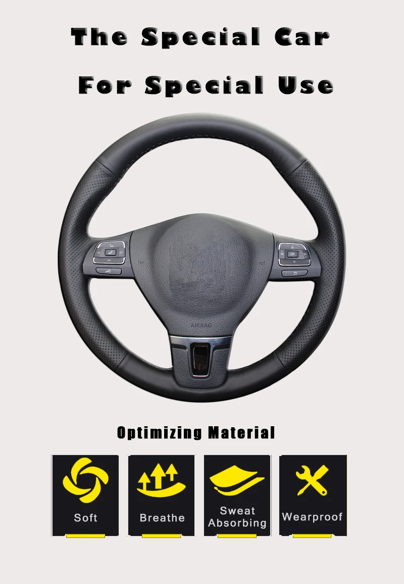 Авто оплетка на руле Крышка для Volkswagen VW Golf Tiguan Passat B7 Passat CC Touran Jetta Mk6 автомобильные чехлы автостайлинг