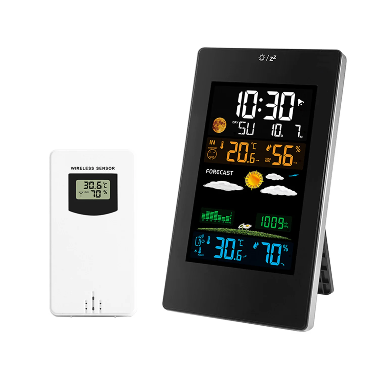 Wireless Weather Station Indoor Outdoor Forecaster with Sensor Digital Thermometer Hygrometer Monitor Alarm Clock | Инструменты