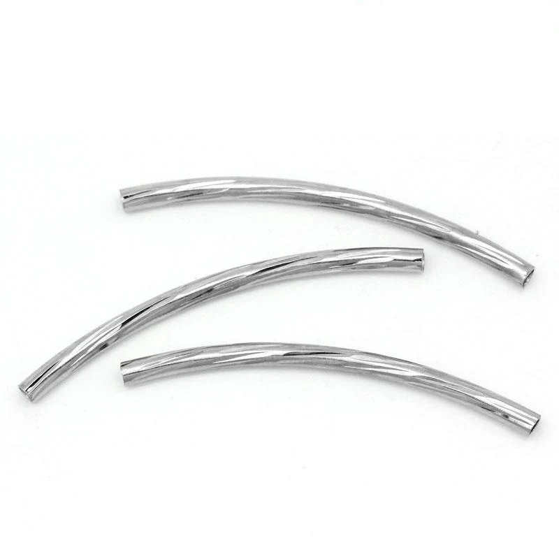 Doreen Box изогнутая прокладка трубки бусины медный серебристый цвет 3 5 см x 0 2 для