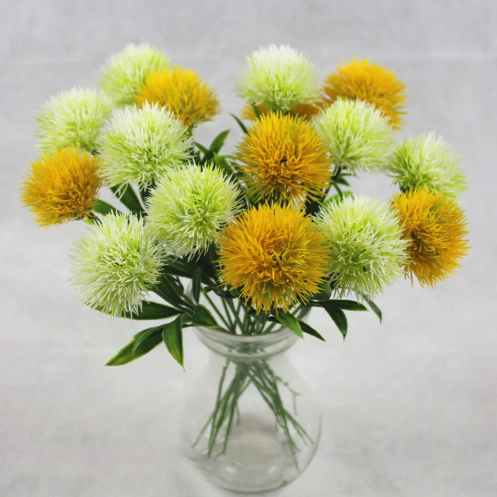 Искусственные Одуванчики из пенополиэтилена 10 цветов 5 см 3 цвета | Дом и сад