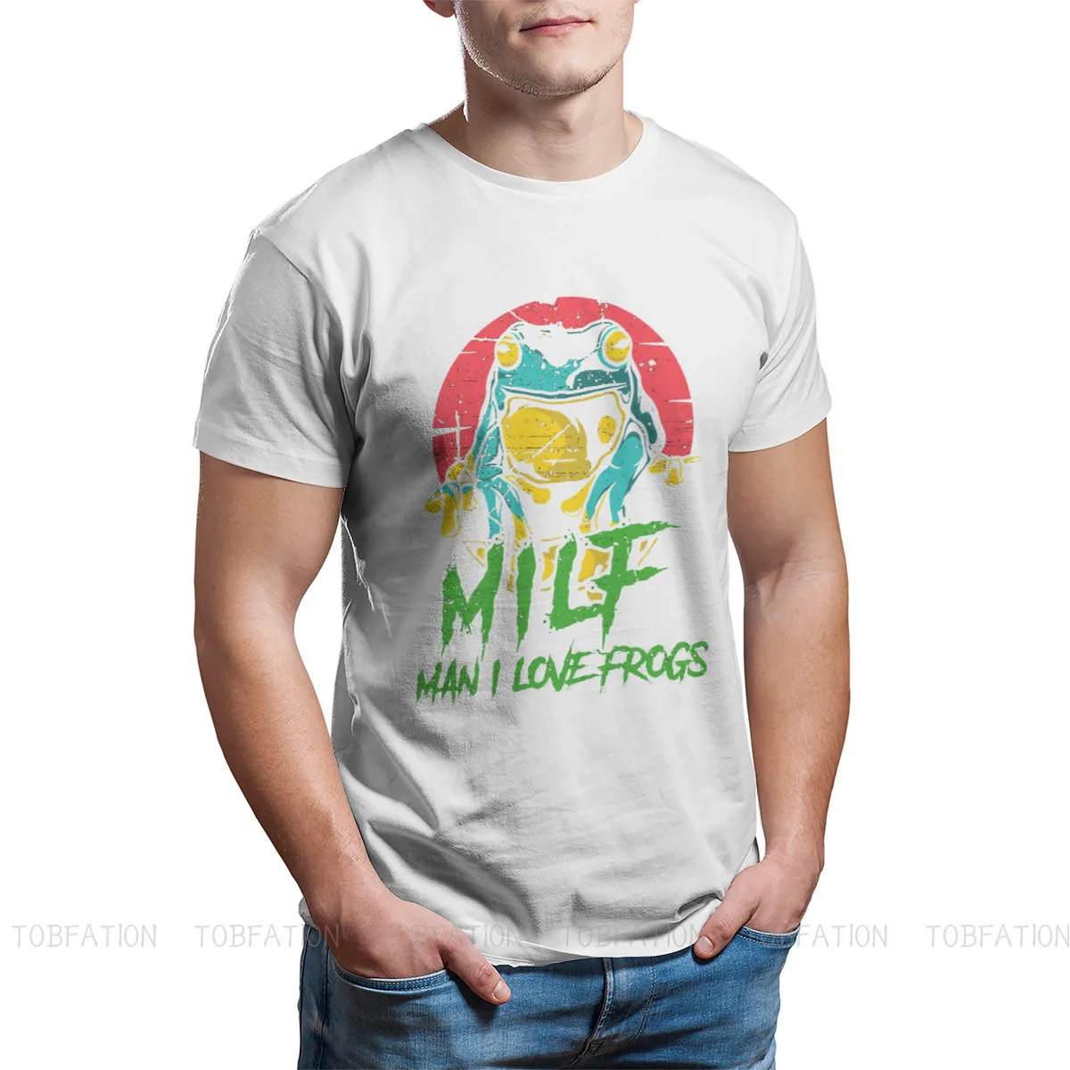 

Мужская футболка с забавным мемом и надписью «I Love Frogs»