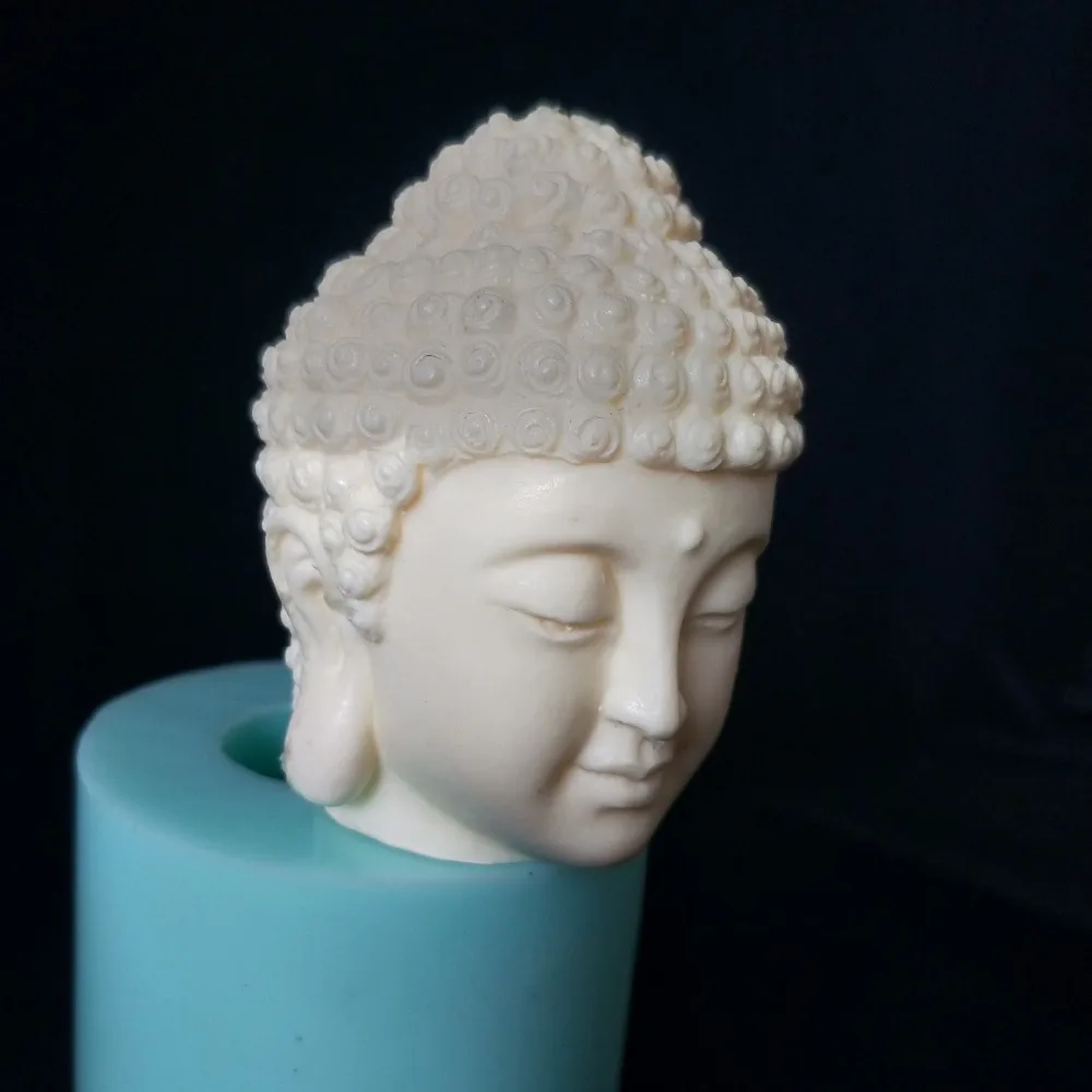 DIY 3D голова Будды ручной работы Силиконовое Мыло Свеча для украшения торта плесень
