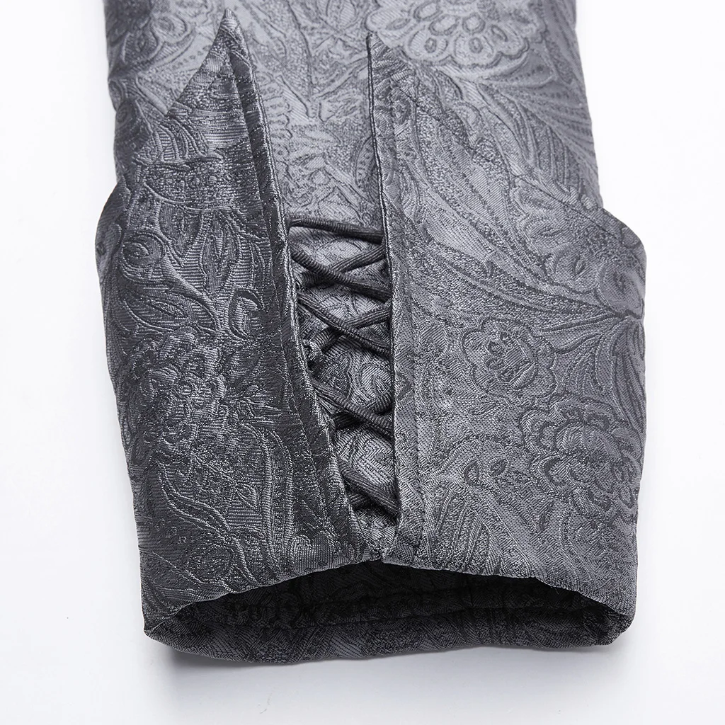 

PUNK RAVE Men's Gothic Rococo Vintage Jacquard Coat Gentleman Style Stand Collar Palace Wedding Evening Dinner Dress Jackets