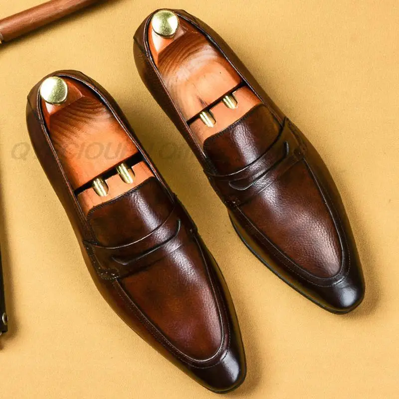 

Мужские броги в британском стиле, классические туфли-оксфорды из натуральной кожи, Брендовые повседневные туфли, свадебные деловые туфли с ...