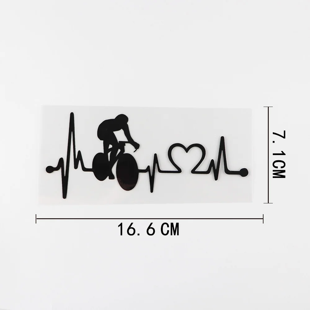 

Bicycle Cycling Heartbeat Lifeline Vinyl Car Sticker Black/Silver 16.6CMX7.1CM