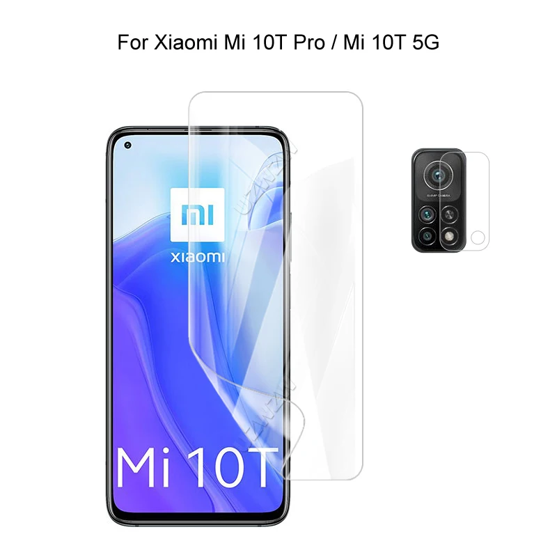 

For Xiaomi Mi 10T Pro / Mi 10T 5G Camera Protection & Screen Protector HD Hydrogel Film Soft 3D Full Cover Curved Guard