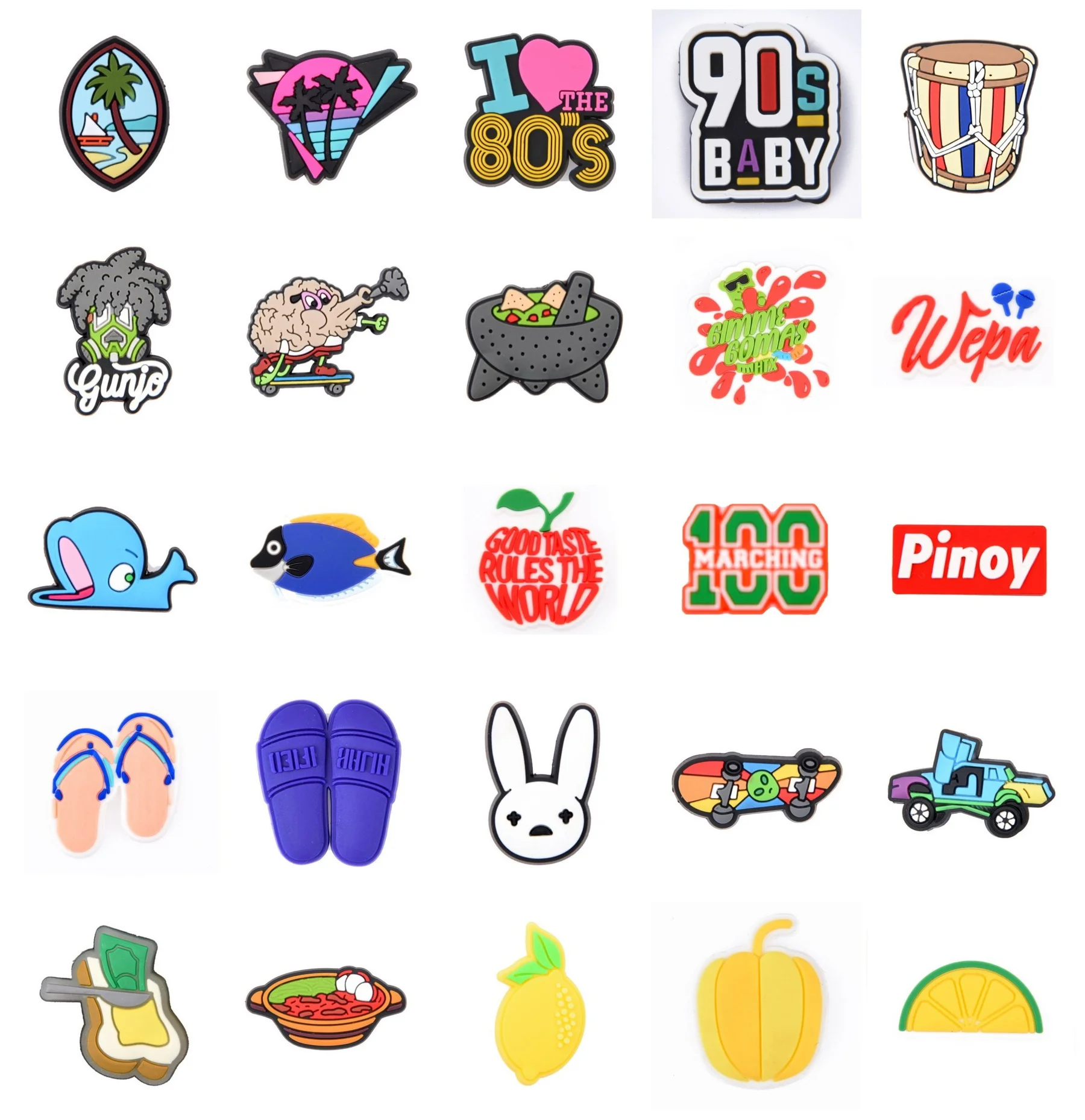 Original PVC Shoe Buckle Accessories DIY Black Girl Bad Bunny Dollar Shoes Decoration JIBZ for Croc Charms Bracelets Kids Gift | Обувь
