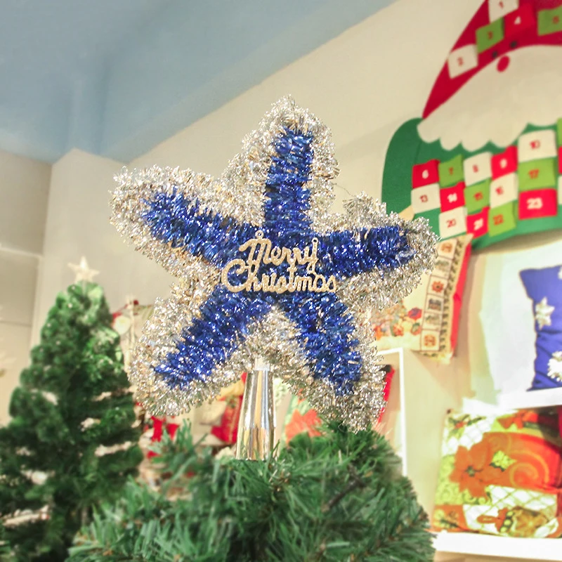 

Christmas Ornaments Tree Topper Five-pointed Star Decoration New Year Decor