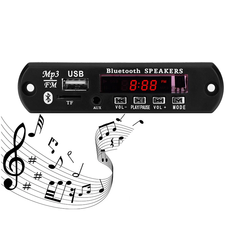 MP3 беспроводной Bluetooth 5 в 12 В WMA декодер плата автомобильный аудио модуль с экраном