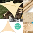 Полусадовый солнцезащитный козырек из ткани Оксфорд, бежевый треугольный водонепроницаемый козырек от солнца для сада, внутреннего дворика, бассейна, 300D