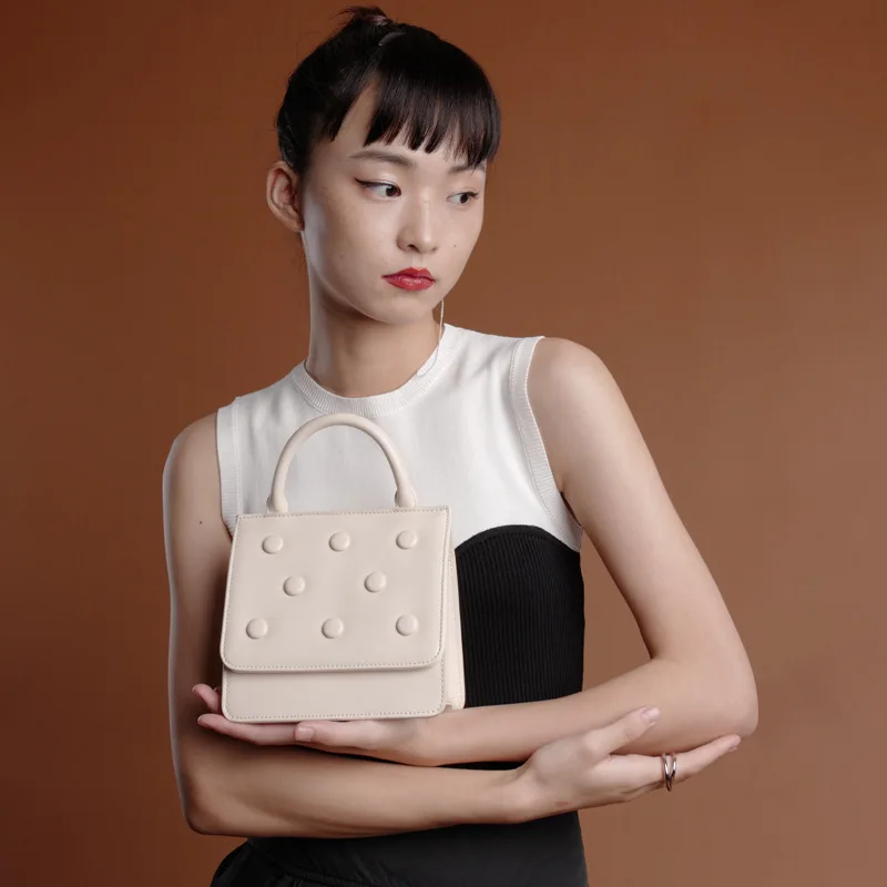 

2021 New Handle Bag Exquisite Women Small Square Bag High Quality Leather Fashion Crossbody Bag For Women
