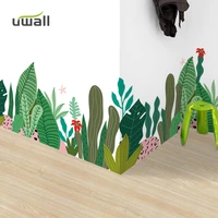 creative pvc plant flower wall stickers home decor living room self adhesive room decor sticker bedroom skirting wall decoration