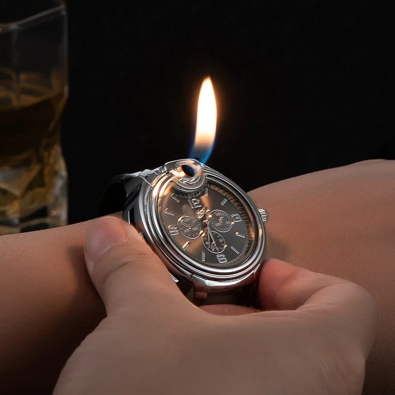 

Creative Watch Torch Lighter Men's Sports Inflatable Gas Butane Lighter Cigarette Lighters Smoking Accessories Gadget for Men