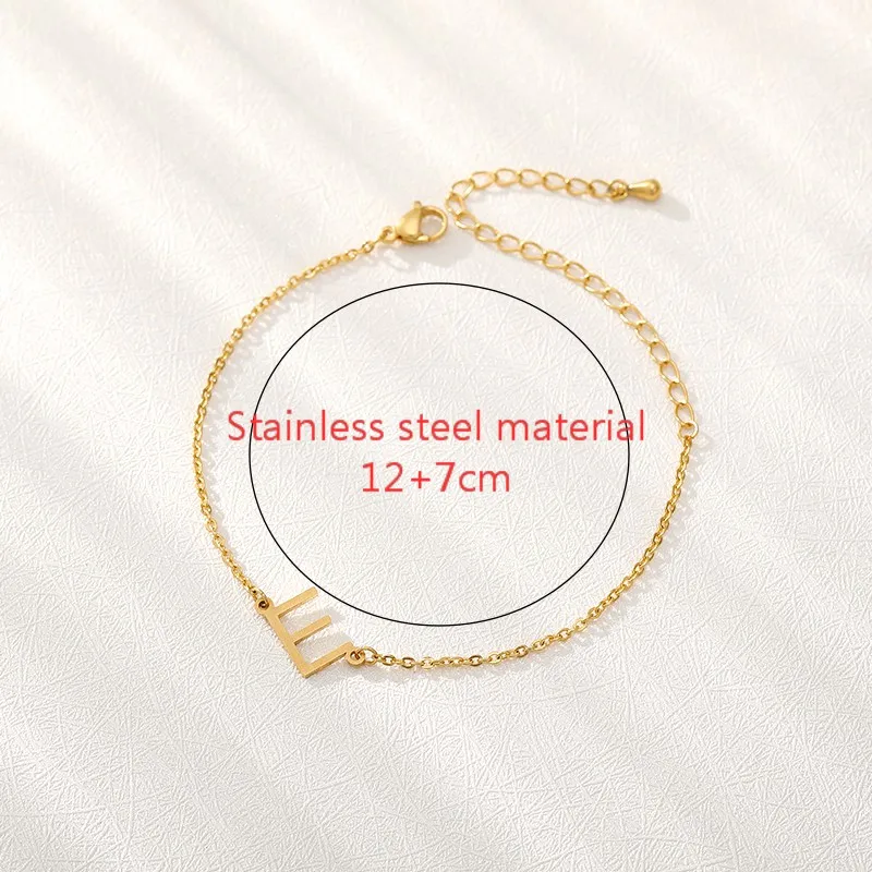 

Initial Letter Bracelets For Women Girls Couple Bracelet Men's Stainless Steel Alphabet Jewelry pulseras mujer Christmas Gift