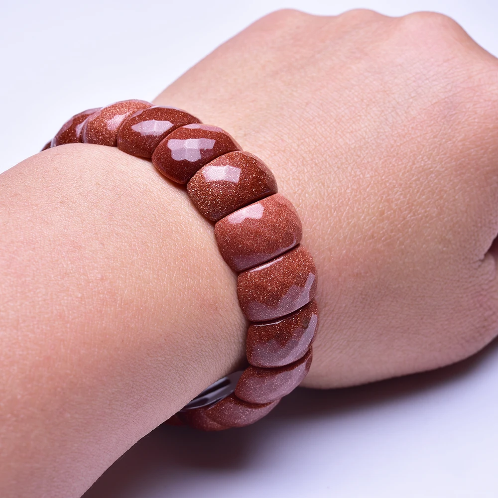 Новинка 2019 браслеты-обручи Asingeloo из натурального камня с золотым песком