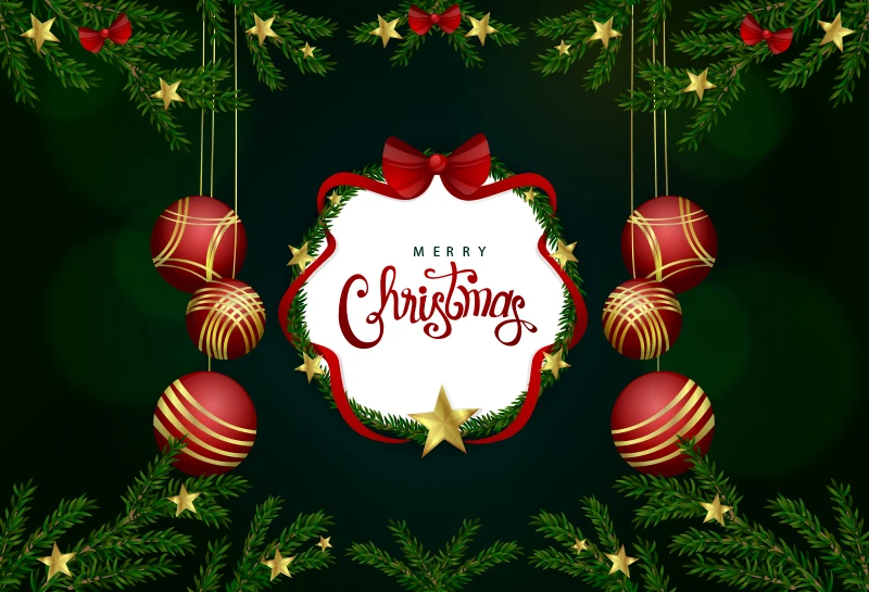 Sensfun Счастливого Рождества фотографии фоны красные шары золотые маленькие