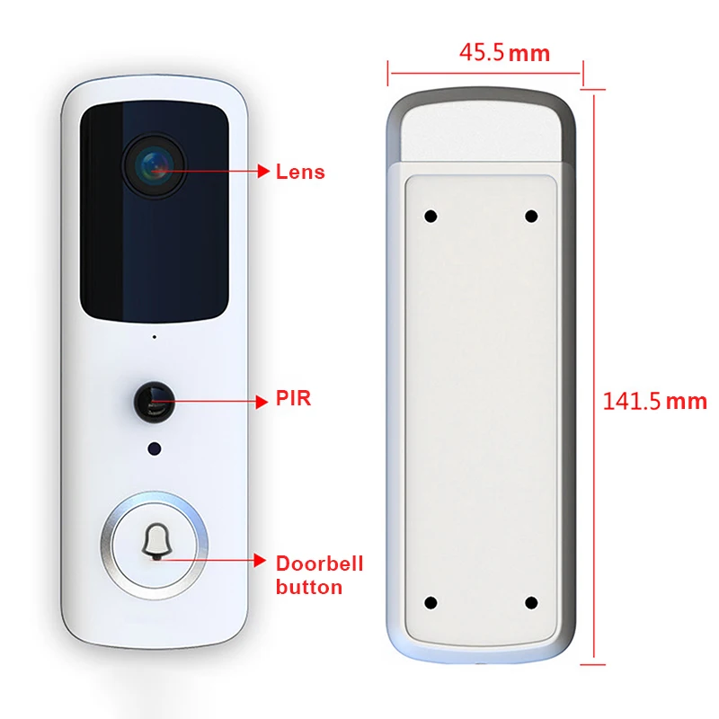 

Wireless Doorbell WiFi Visual Smart Phone Remote Surveillance Intercom Low Power Doorbell Camera GDeals