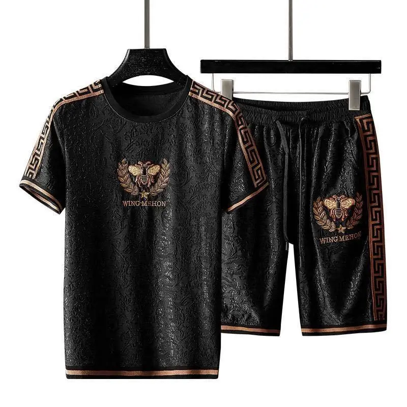 

Leisure suit men's summer loose Korean fashion handsome with a set of clothes men's sports two-piece set