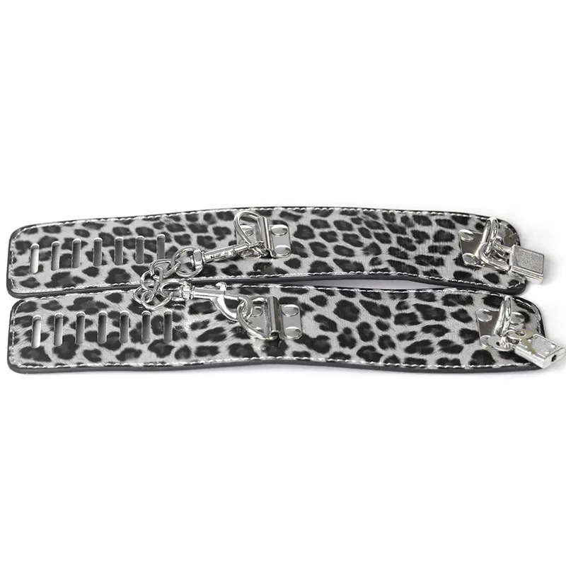 Взрослые игры Леопард гей кожаные браслеты ограничители эротические секс