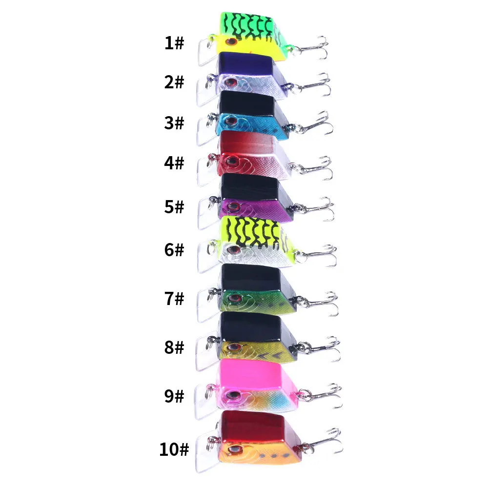 

1pcs 10 color square Mini Rock fat 4.5cm-7g-fishing bait simulation bait fishing supplies