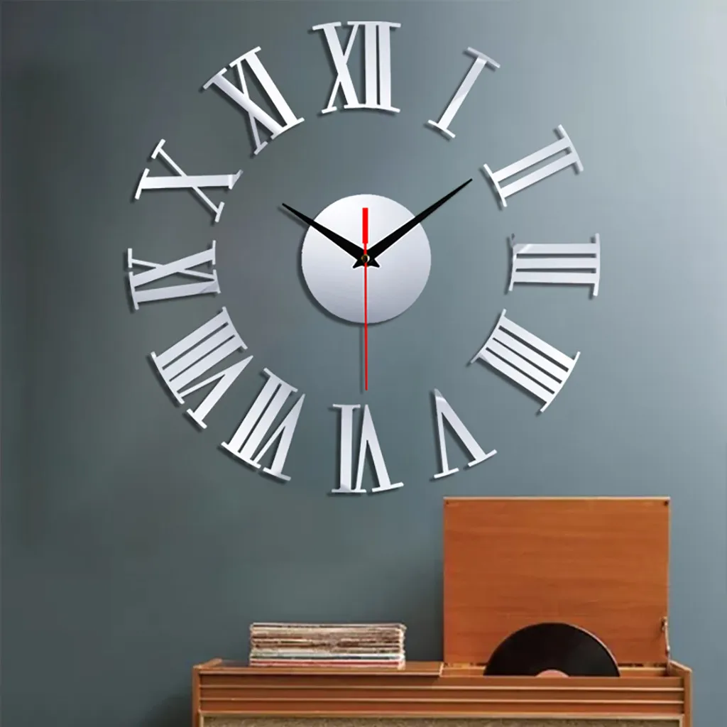 2021 современный дизайн большие настенные часы 3D кварцевые сделай сам модные