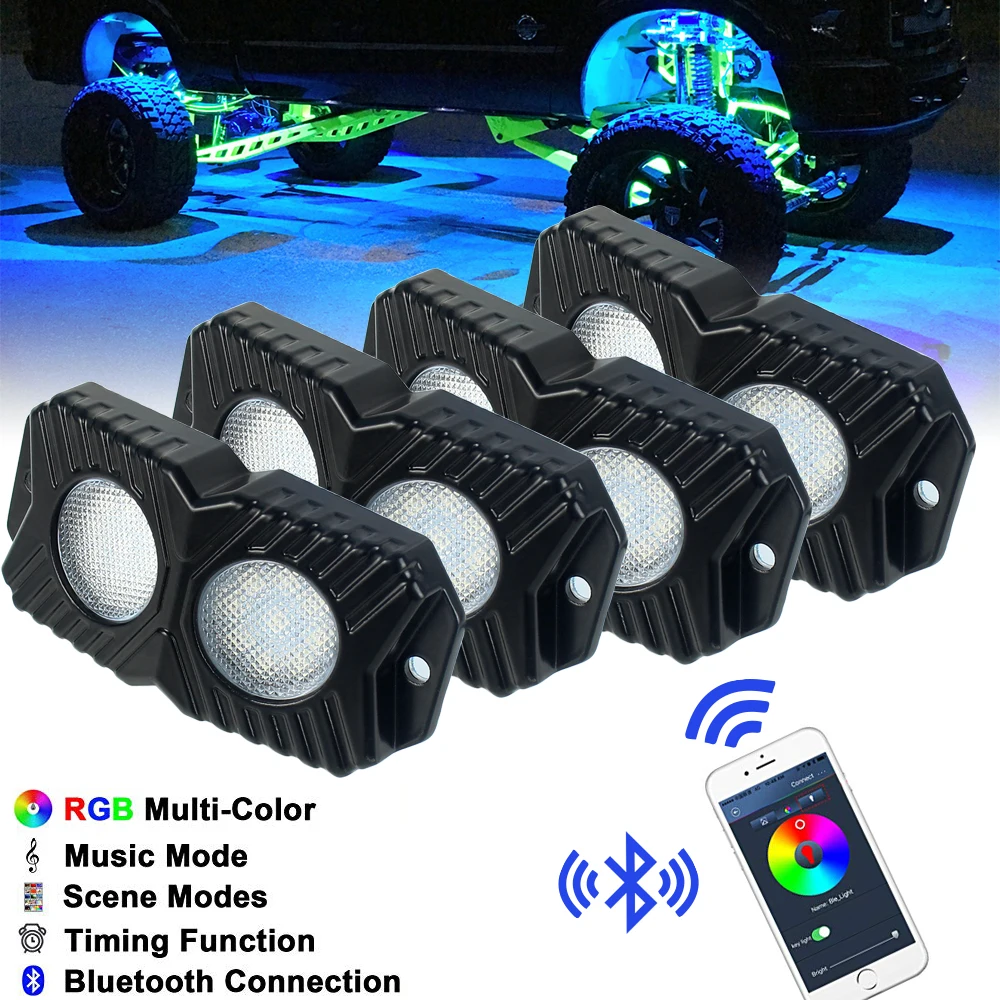 Беспроводное управление RGB светодиодный фонарь под колесами многоцветный