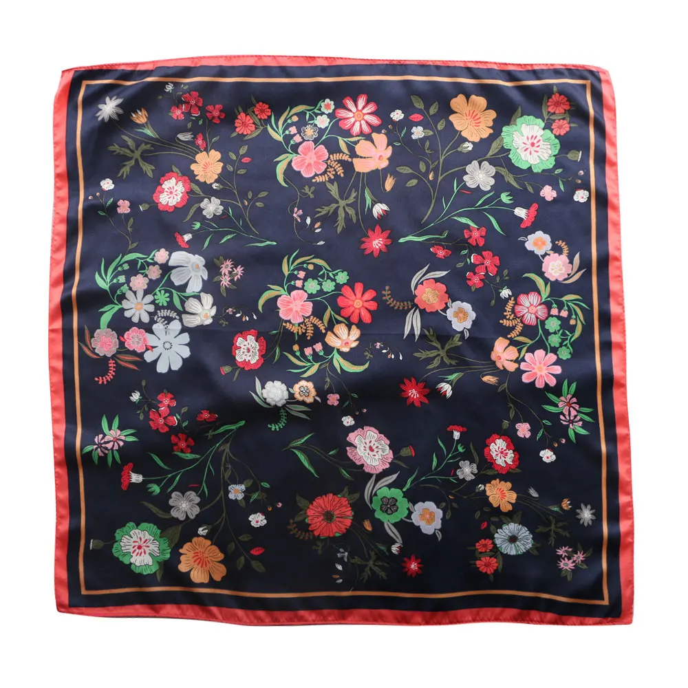 50*50 элегантный весенний шелковый шарф с принтом женские Дамские шарфы