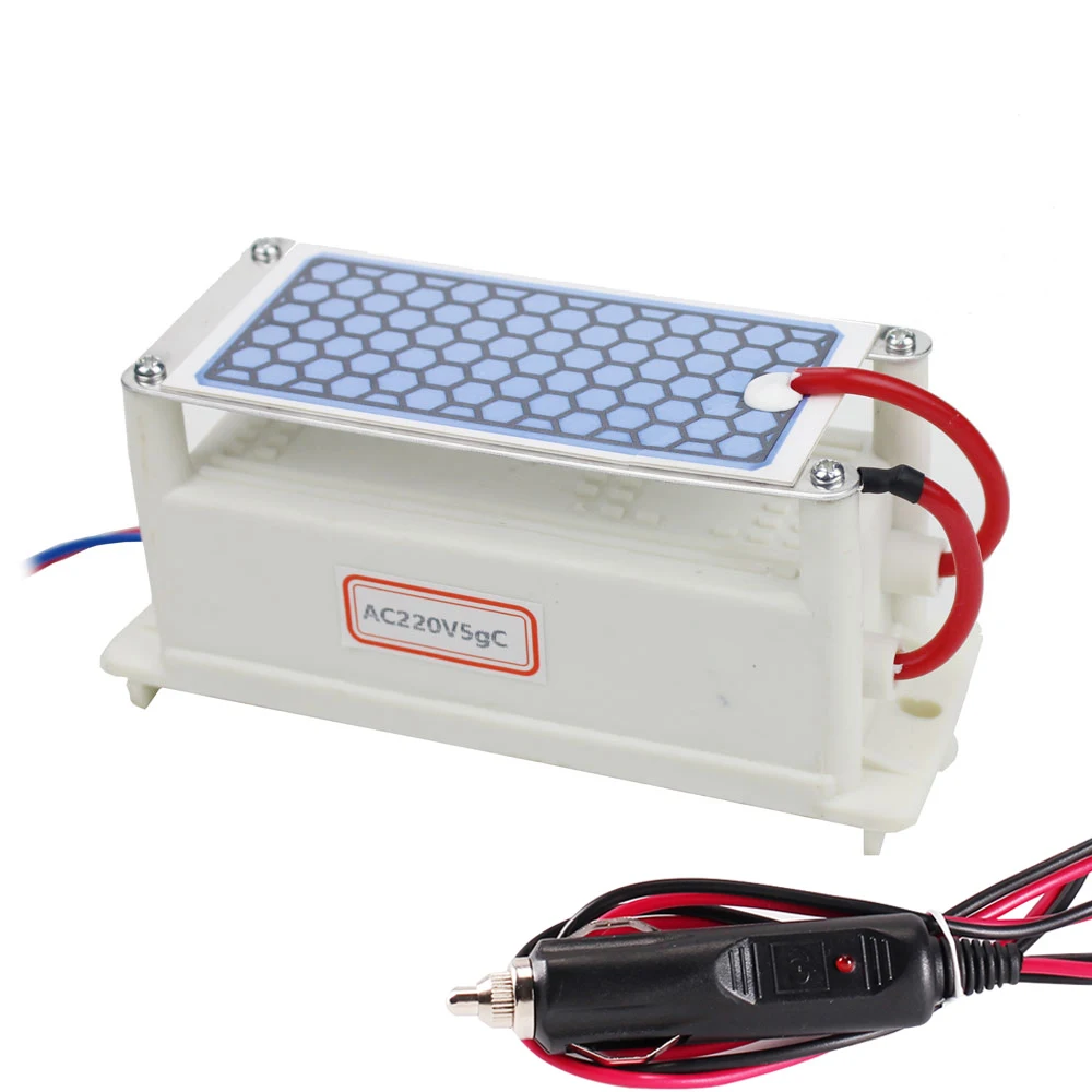 Портативный Керамический генератор озона 220 V/110 V/12 V 5g интегрированный