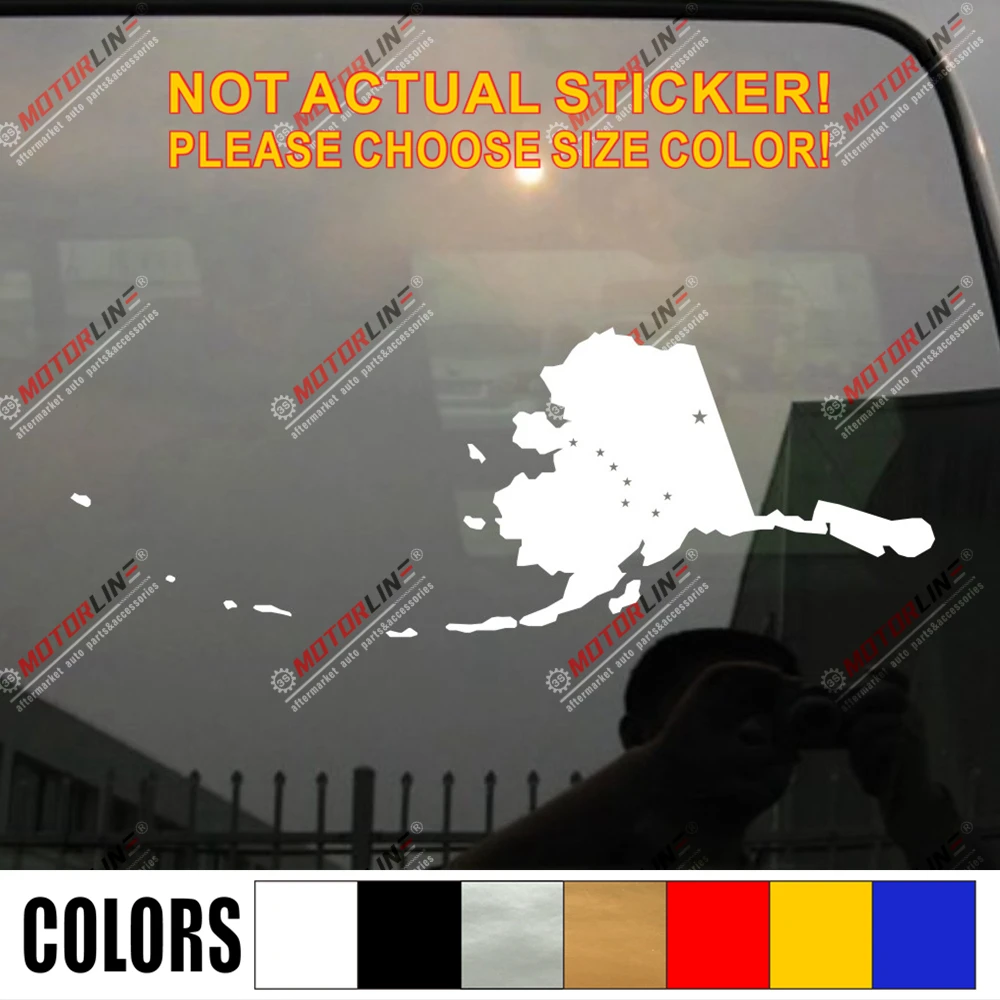 Наклейка с флагом штата Аляска Виниловая наклейка большим отверстием для лова