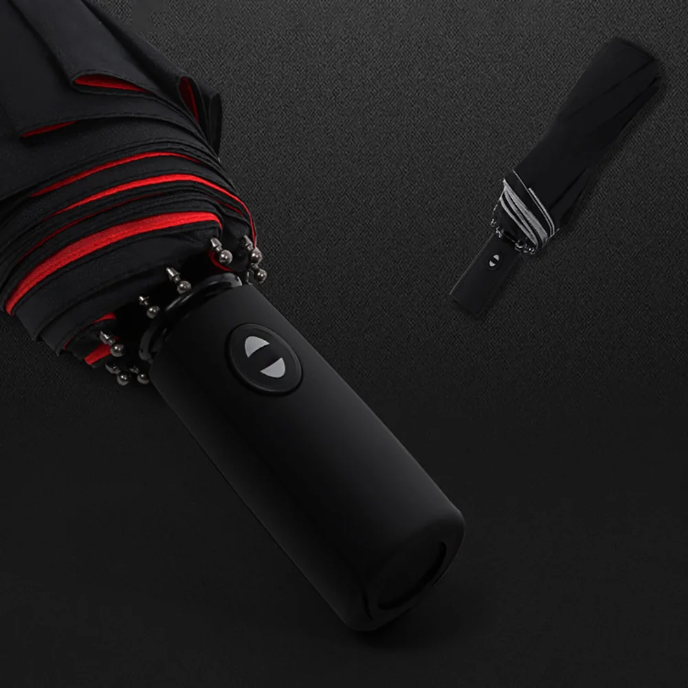 Однотонный Зонт двойного назначения тройного сложения 10-косточковый складной