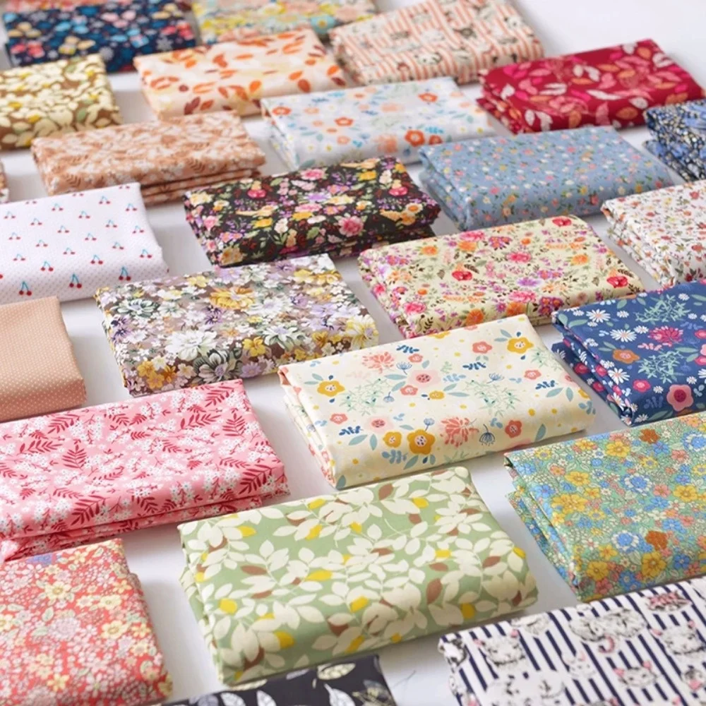 Floral Print Cotton Poplin Thin Fabric for DIY Children Clothes Handmade Accessories by the Meter 140x50cm | Дом и сад