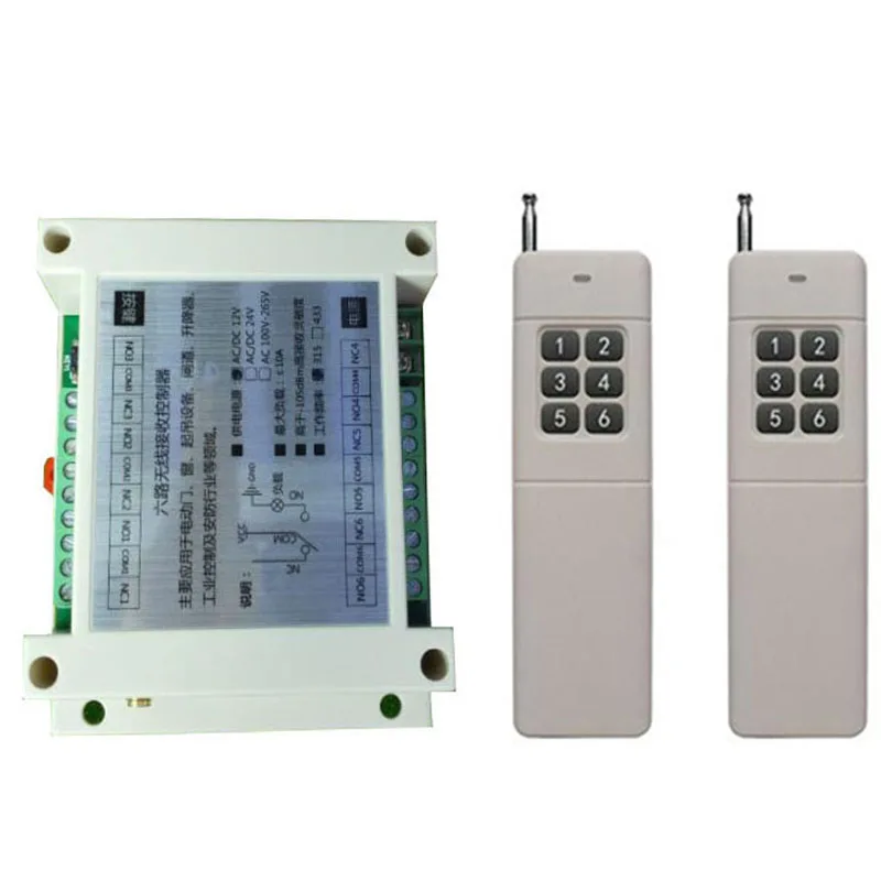 

500-3000m DC12V 24V 6CH 6 CH Wireless Remote Control LED Light Switch Relay Output Radio RF Transmitter And 433 MHz Receiver