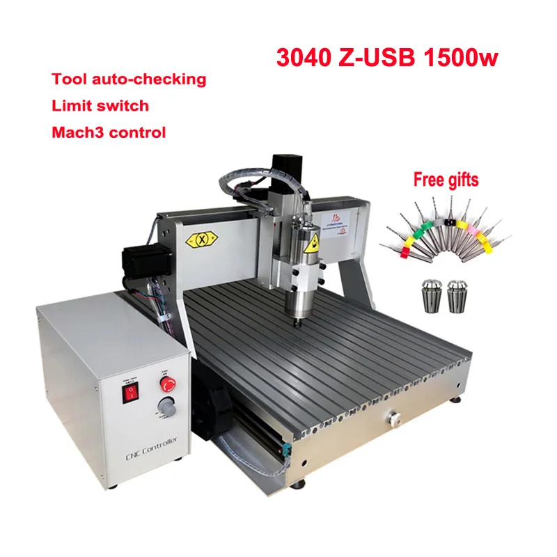 USB CNC Router 3040 Z-USB 1500w water cooled spindle Milling Machine port rotary axis cnc engraver | Инструменты
