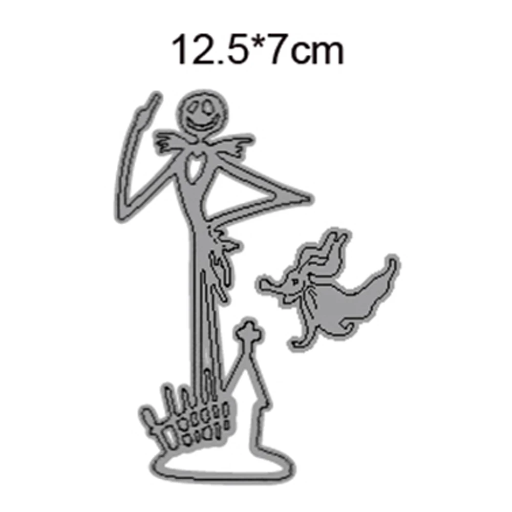 

Skeletons and pets Happy Halloween 2021 metal cutting diy photo album scrapbook card making embossing template decoration mold