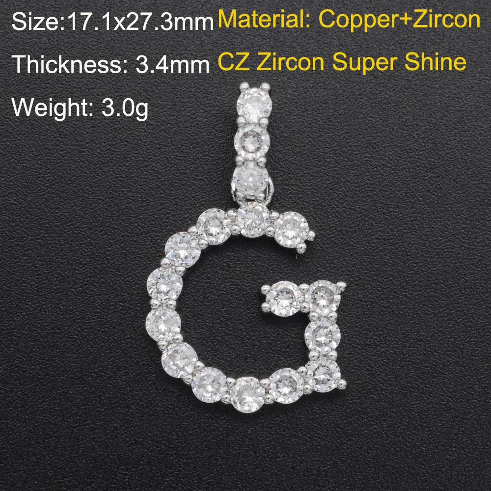 Серебряный цвет оптом A-Z 26 букв настоящий ледяной циркон AAA Bling bling латунная оправа