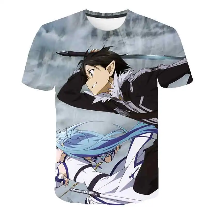 

3d T Shirts Men Women Anime Sword Art Online SAO Print Summer T-shirt Top Short Sleeve Japanese Manga Tee Shirt Harajuku Clothes